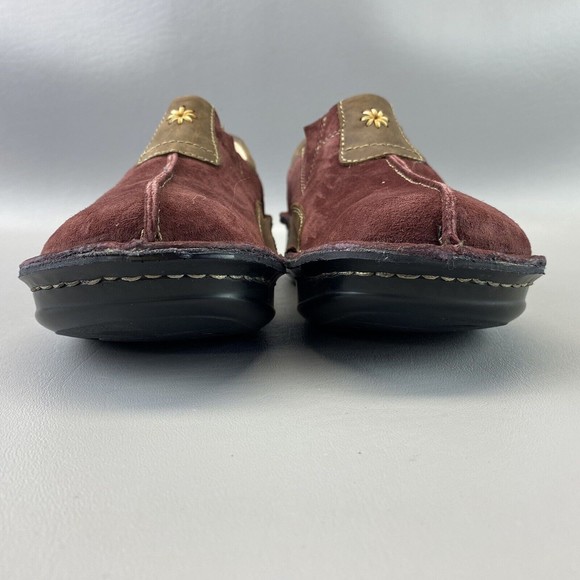 Eastland Roll Call Women's 7M Burgundy Suede Leather Clog‎ Wedge Loafer Shoes - Picture 8 of 14